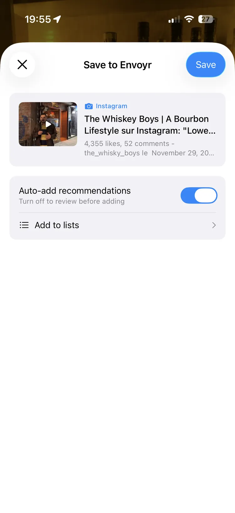 Envoyr processing screen